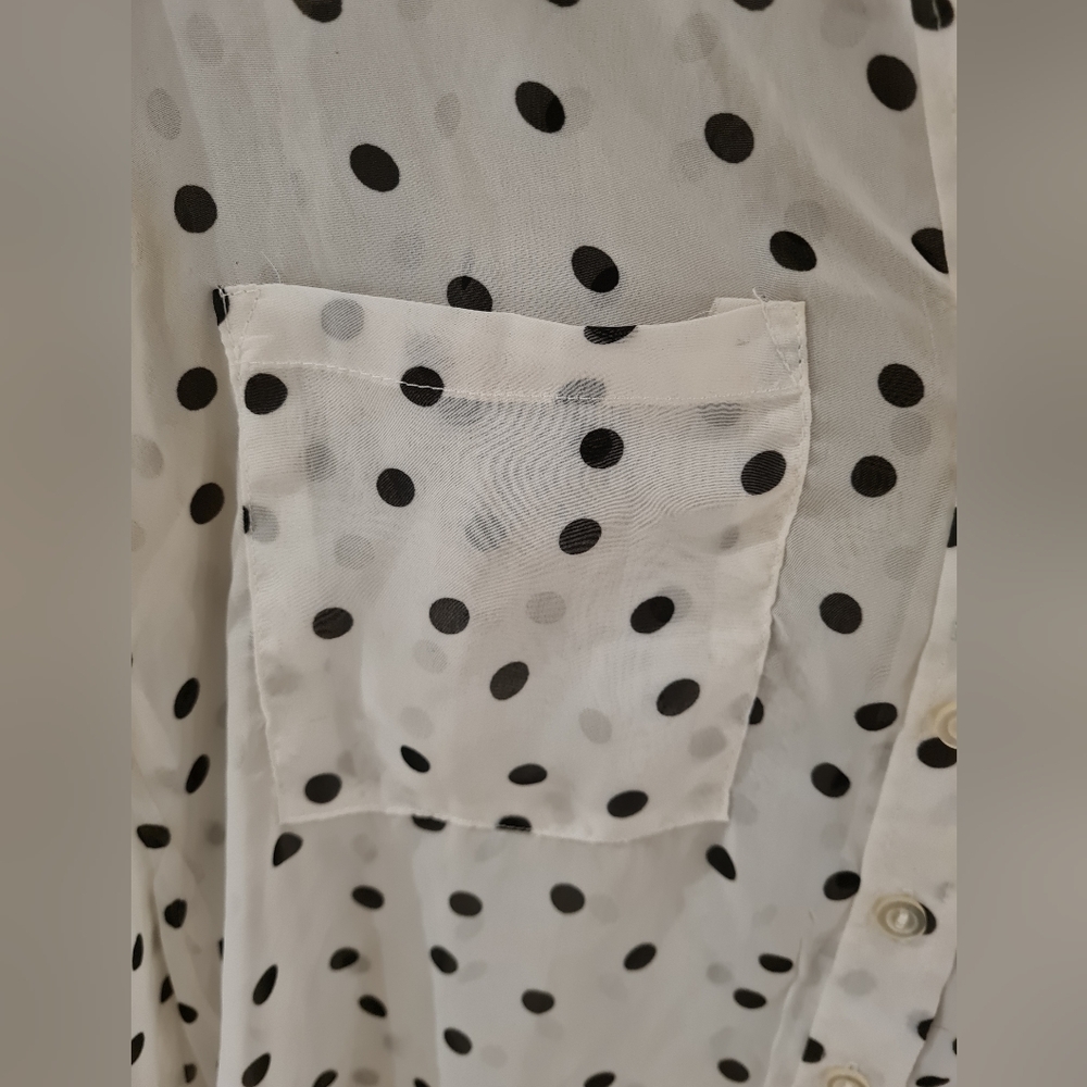 ARDENE Polka Dot Button-Down Blouse - Picture 3 of 5